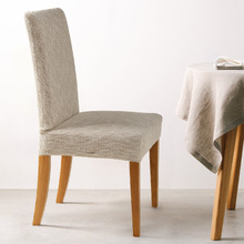 Stretch Faux Linen Dining Chair Cover Only